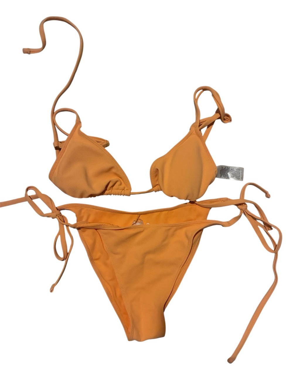 Adjustable Tie-Side Triangle Bikini Set - Orange